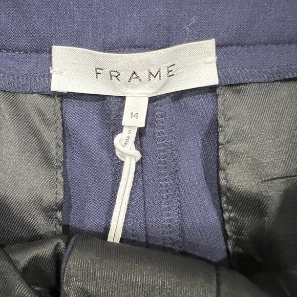 FRAME High Waist Wide Leg Trousers in Blue Size 14 NWT - Picture 13 of 14